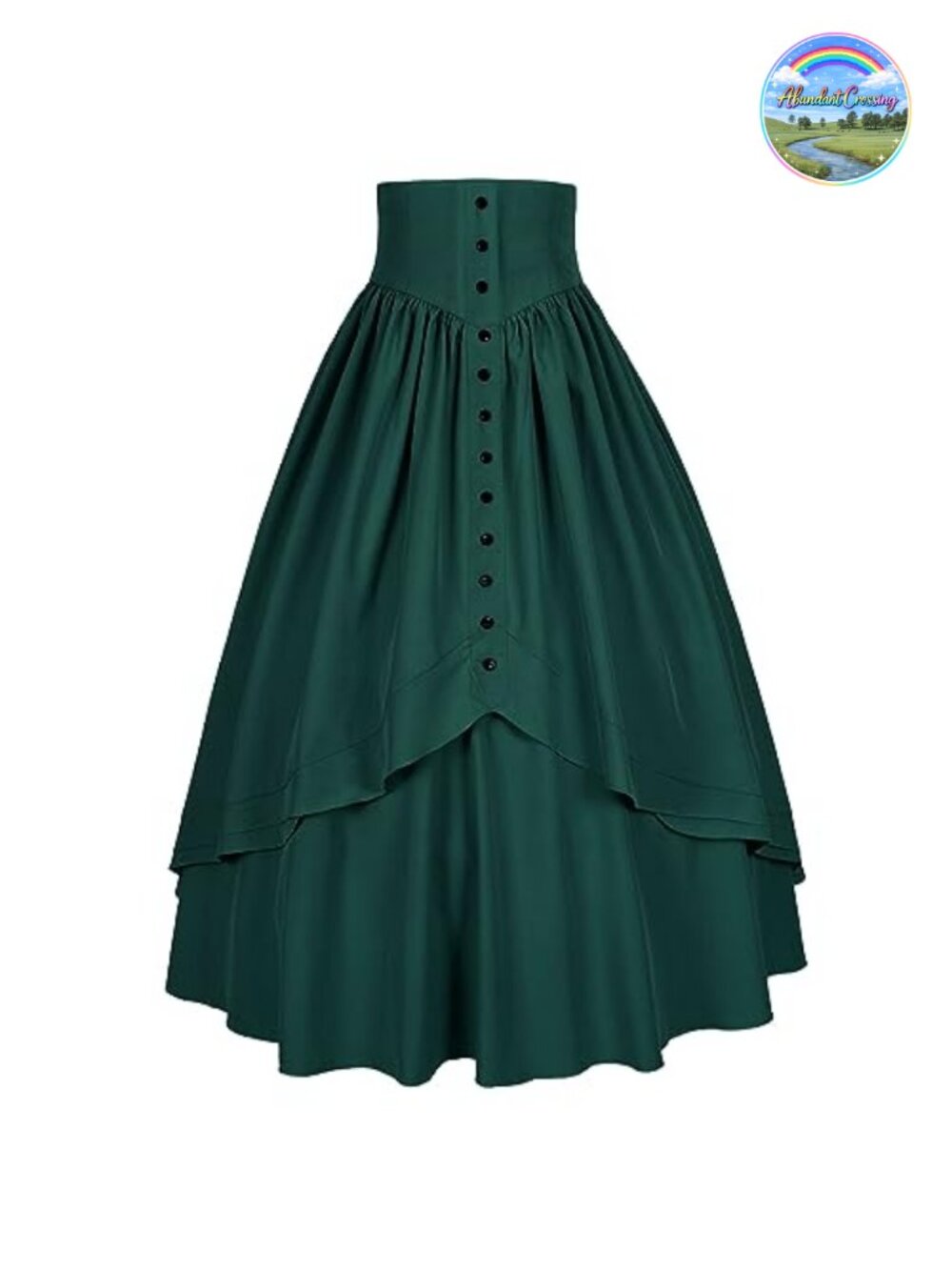 Women Victorian High Waisted A-Line Renaissance Peasant Skirt Polyester